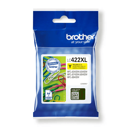 Brother LC422XLY kollane tint-kassett 1500 lehte