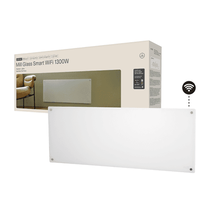 Mill Glass Smart WiFi Panel Heater Gen. 4 | GL1300WIFI4 | Panel Heater | 1300 W | Suitable for rooms up to 15-19 m² | White