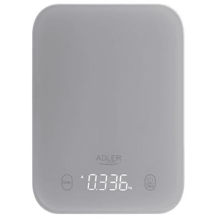 Adler AD 3181g kitchen scale, 10 kg, 1 g graduation, LED display, grey