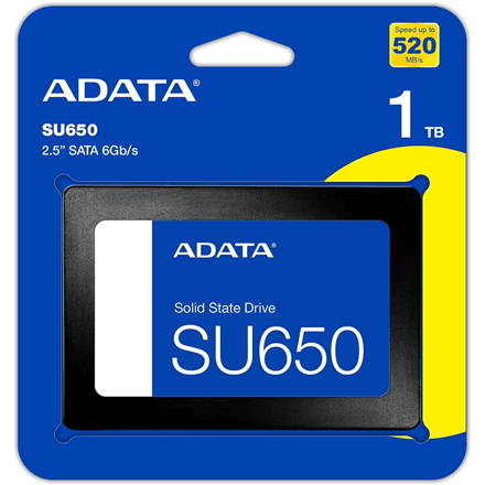 SSD ADATA Ultimate SU650 1 ТБ 2,5″ SATA, чтение 520 МБ/с