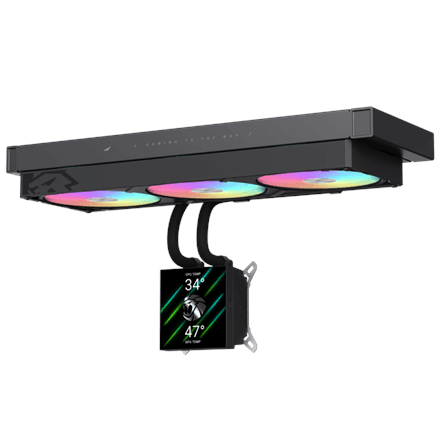 Gamemax Glacier 360 LCD liquid cooler with display 360 mm, black