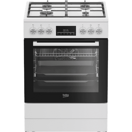 BEKO Cooker | FBM62330GWDTN | Hob type Gas | Oven type Electric | White | Width 60 cm | Depth 60 cm | Grilling | LED | Energy efficiency class A | 72 L