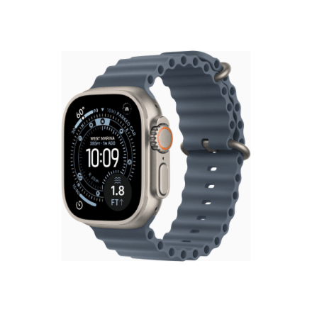 Apple Watch Ultra 3 GPS + Cellular 49mm Natural Titanium Case with Anchor Blue Ocean Band | Apple