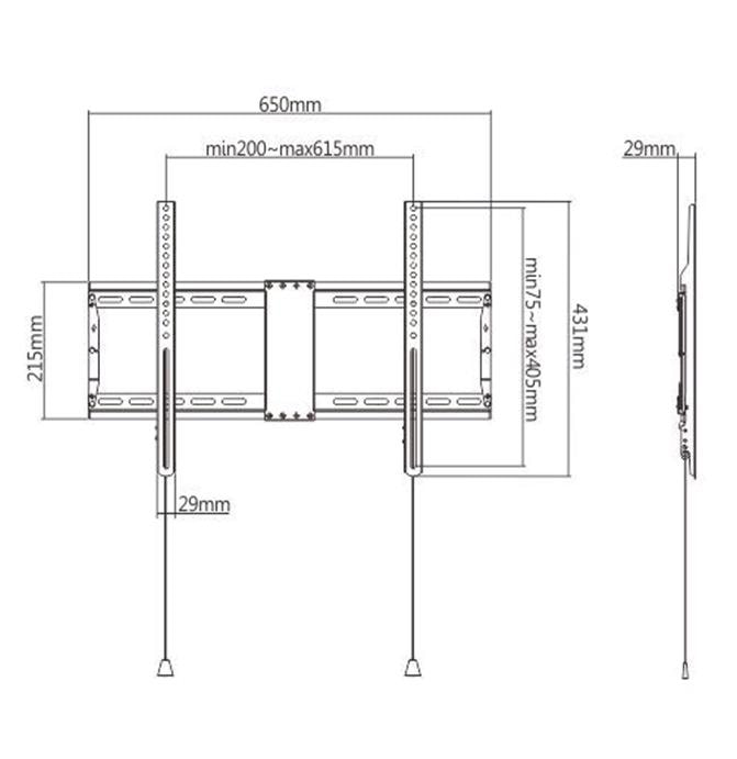Gembird WM-80F-01 teleri seinakinnitus 37–80", must