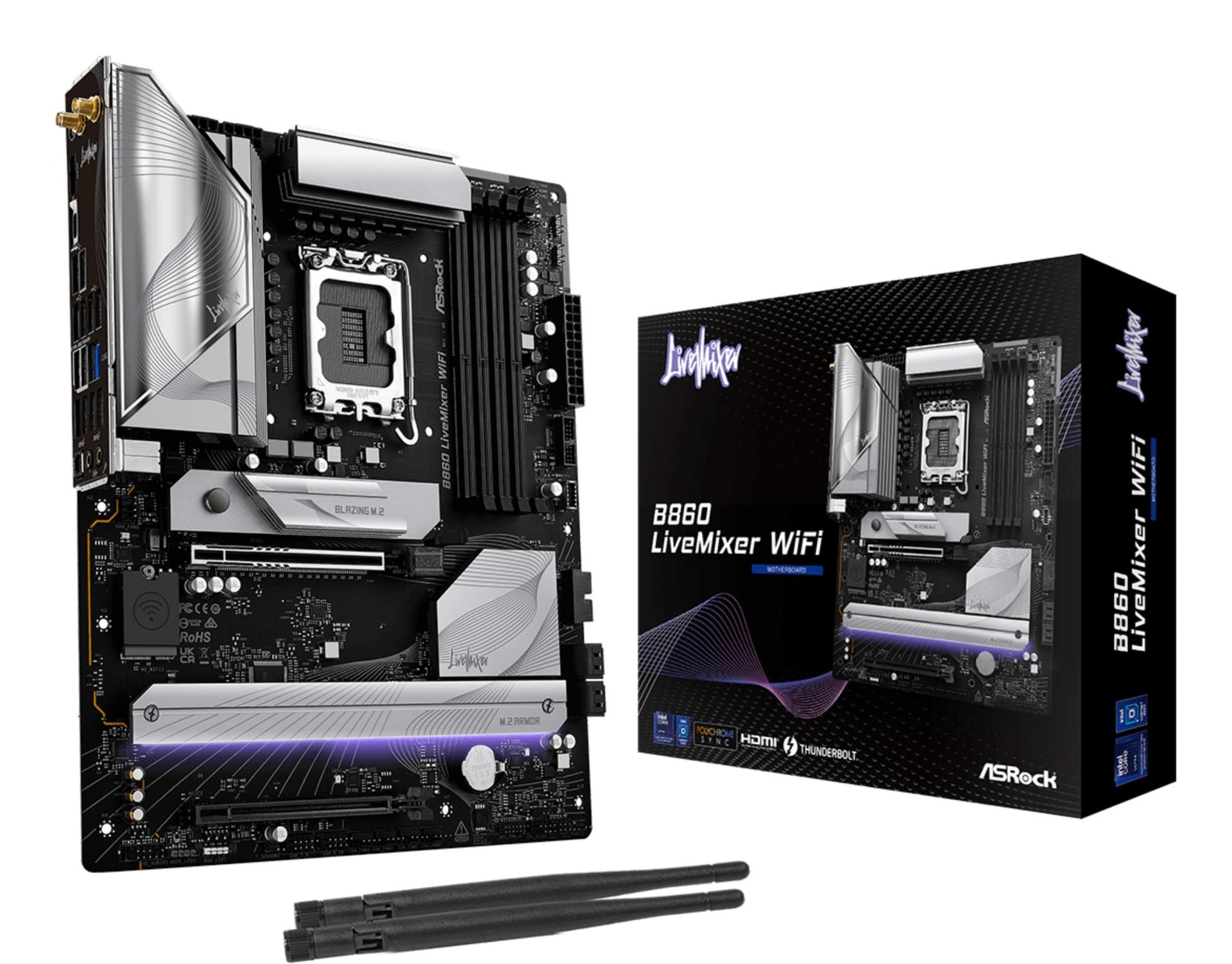 ASRock B860 Live Mixer WiFi LGA1851 ATX emaplaat DDR5