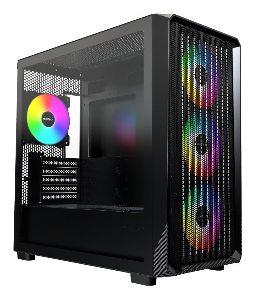 Montech X5M micro-ATX korpus, must, ARGB