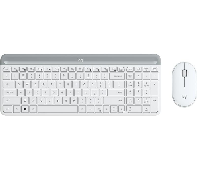 Logitech MK470 Slim Wireless Keyboard and Mouse Combo, White