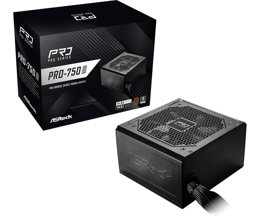 ASRock PRO-750B 750W ATX toiteplokk, 80 PLUS Bronze