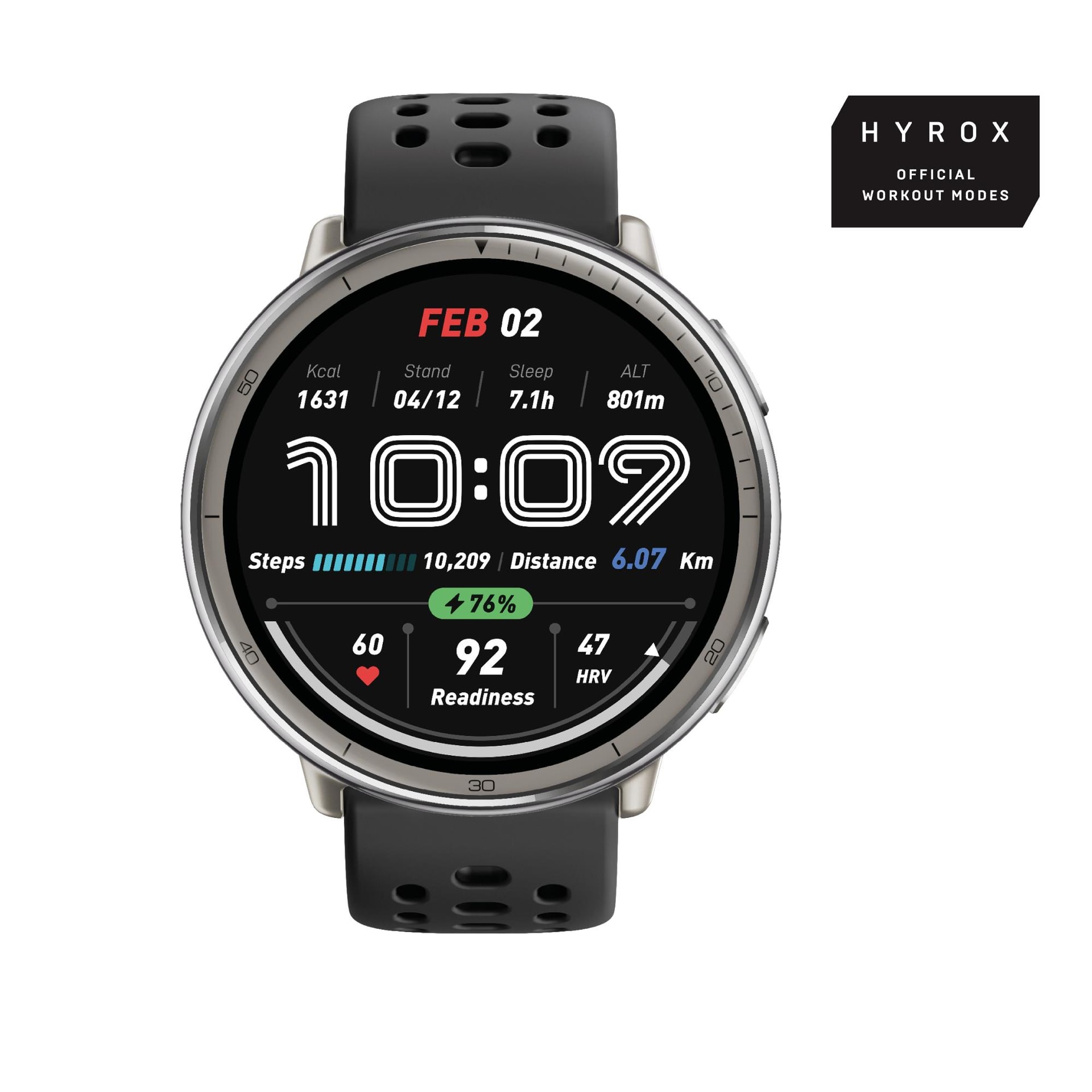 Amazfit Active 2 nutikell hõbedane, must rihm