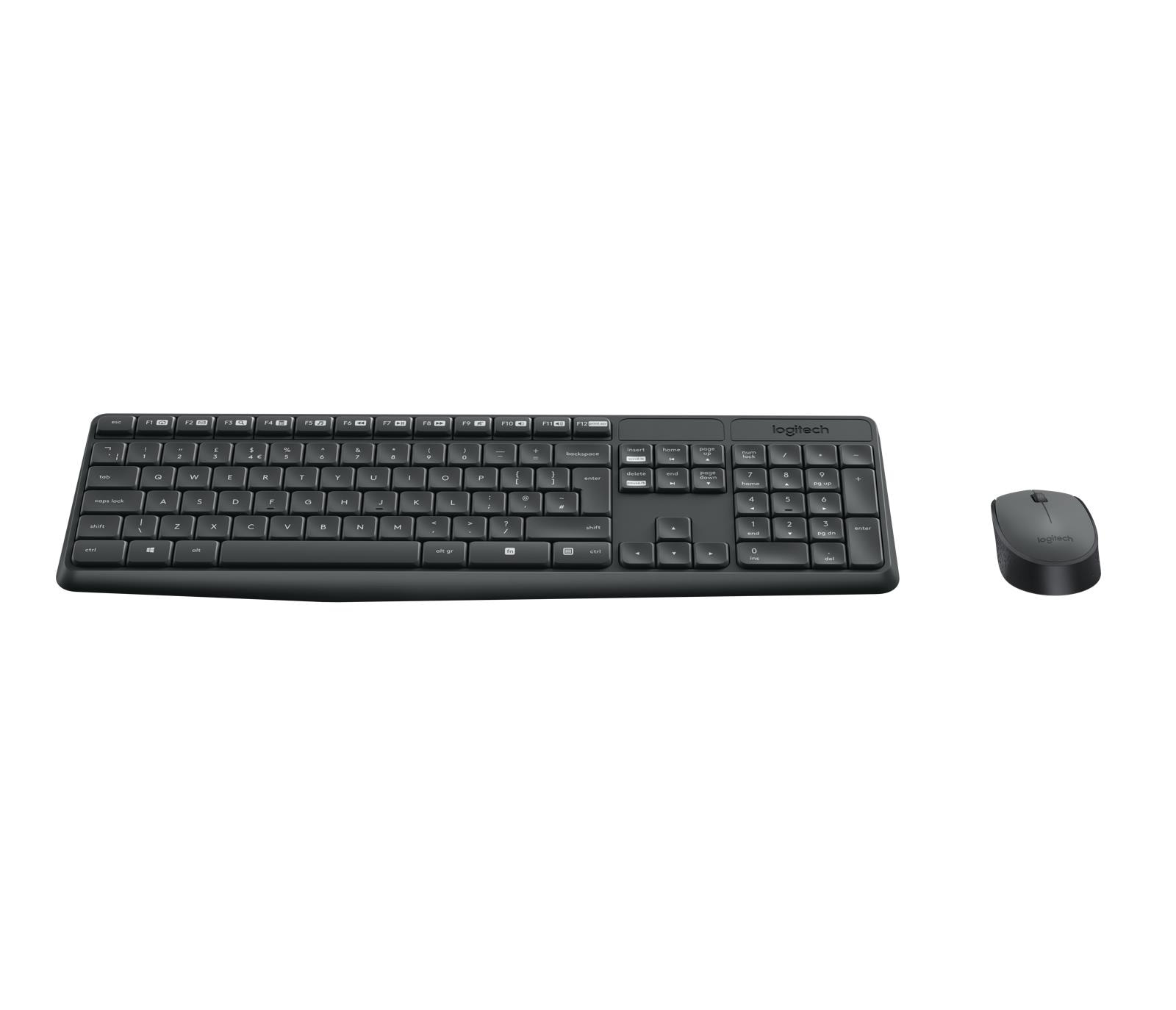 Logitech MK235 Wireless Keyboard Grey Full-size