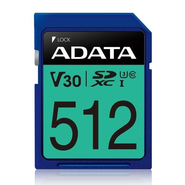ADATA SDXC 512GB mälukaart (V30/U3)