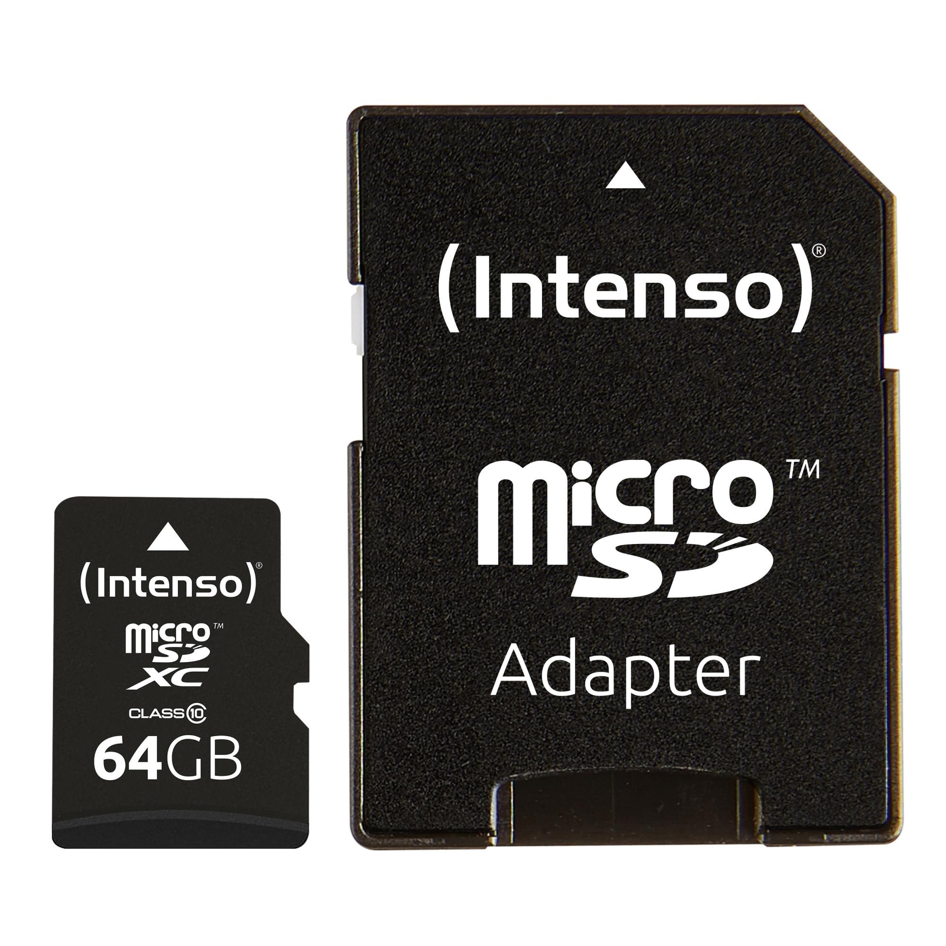 Intenso MicroSDXC 64GB Class 10 Memory Card with Adapter