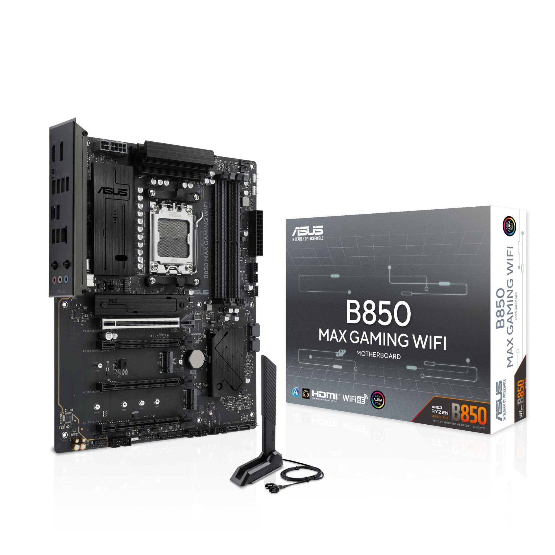 ASUS B850 MAX Gaming WiFi emaplaat AMD AM5 DDR5 ATX