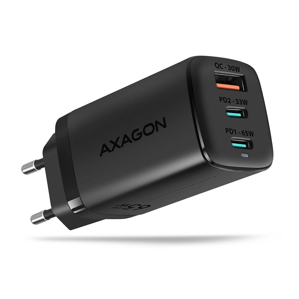 AXAGON ACU-DPQ65 65W GaN seinalaadija 3 pordiga
