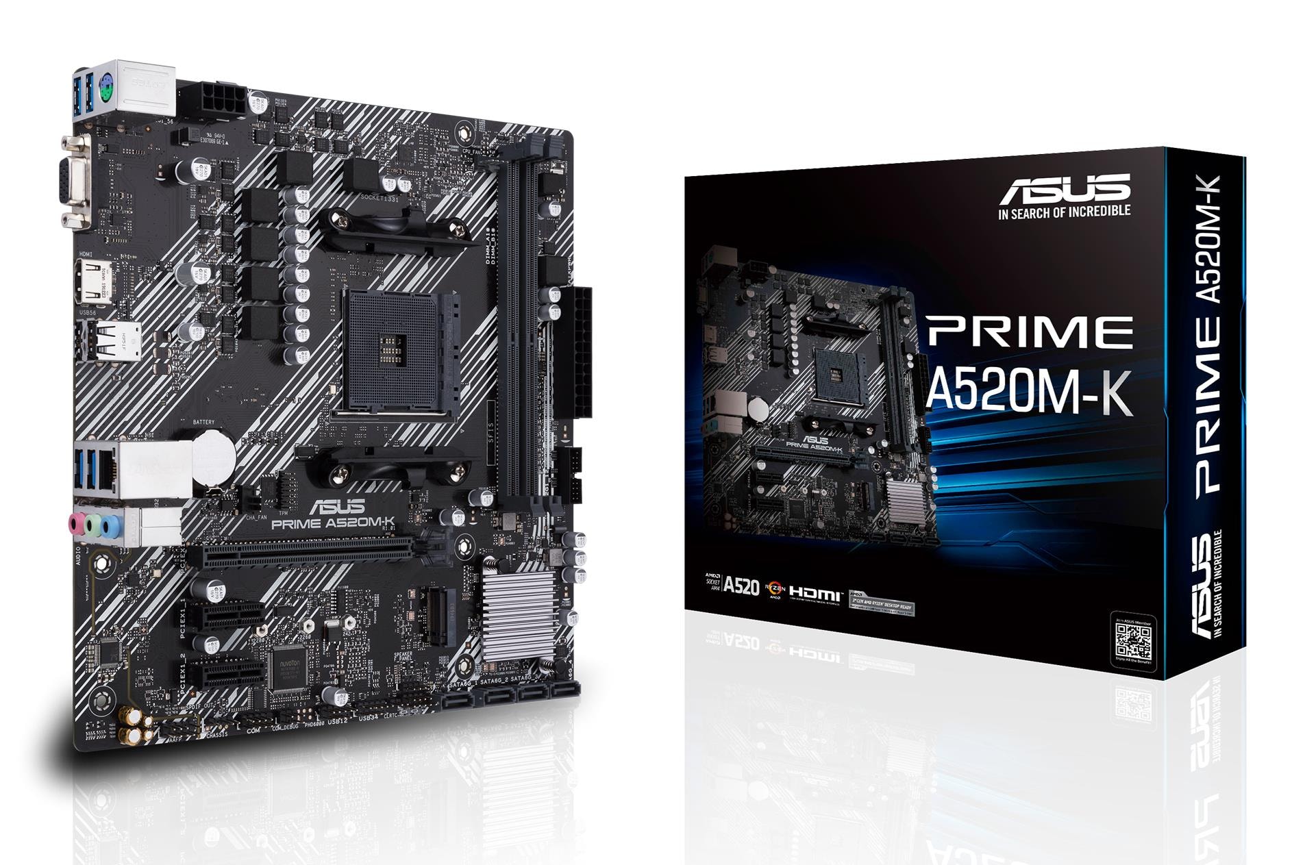 ASUS Prime A520M-K материнская плата AMD AM4 microATX DDR4