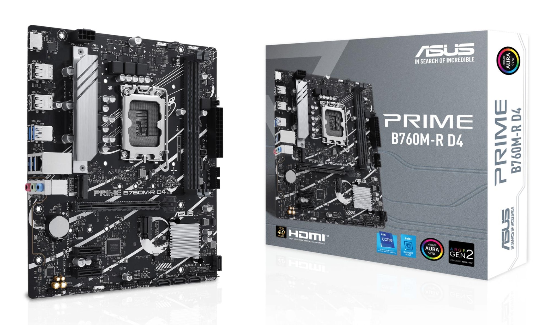 ASUS PRIME B760M-RD4 Intel LGA1700 micro-ATX emaplaat