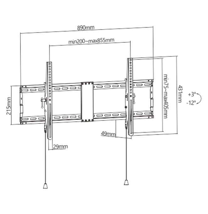 Gembird WM-90T-01 TV Wall Mount 43–90"