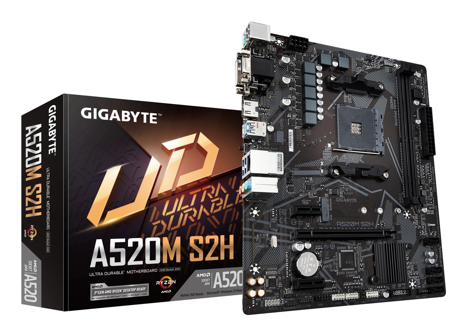 GIGABYTE A520MS2H AMD Socket AM4 Micro-ATX Motherboard