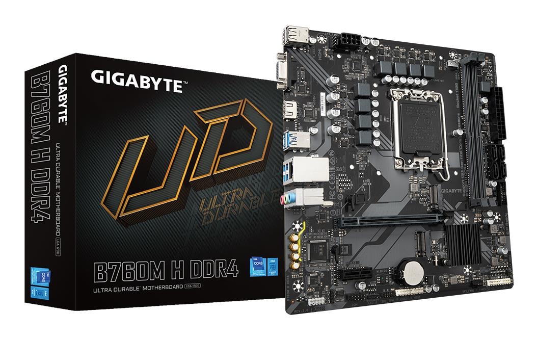 Gigabyte B760M DDR4 emaplaat Intel LGA1700 Micro-ATX