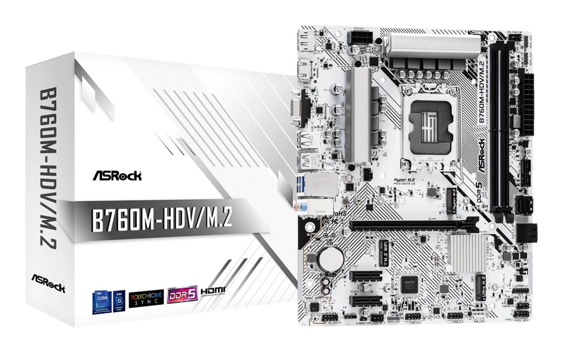 ASRock B760M-HDV/M.2 emaplaat Intel LGA1700 DDR5 Micro-ATX