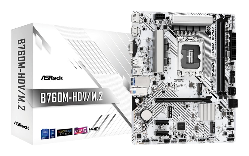 ASRock B760M-HDV/M.2 emaplaat Intel LGA1700 DDR5 Micro-ATX