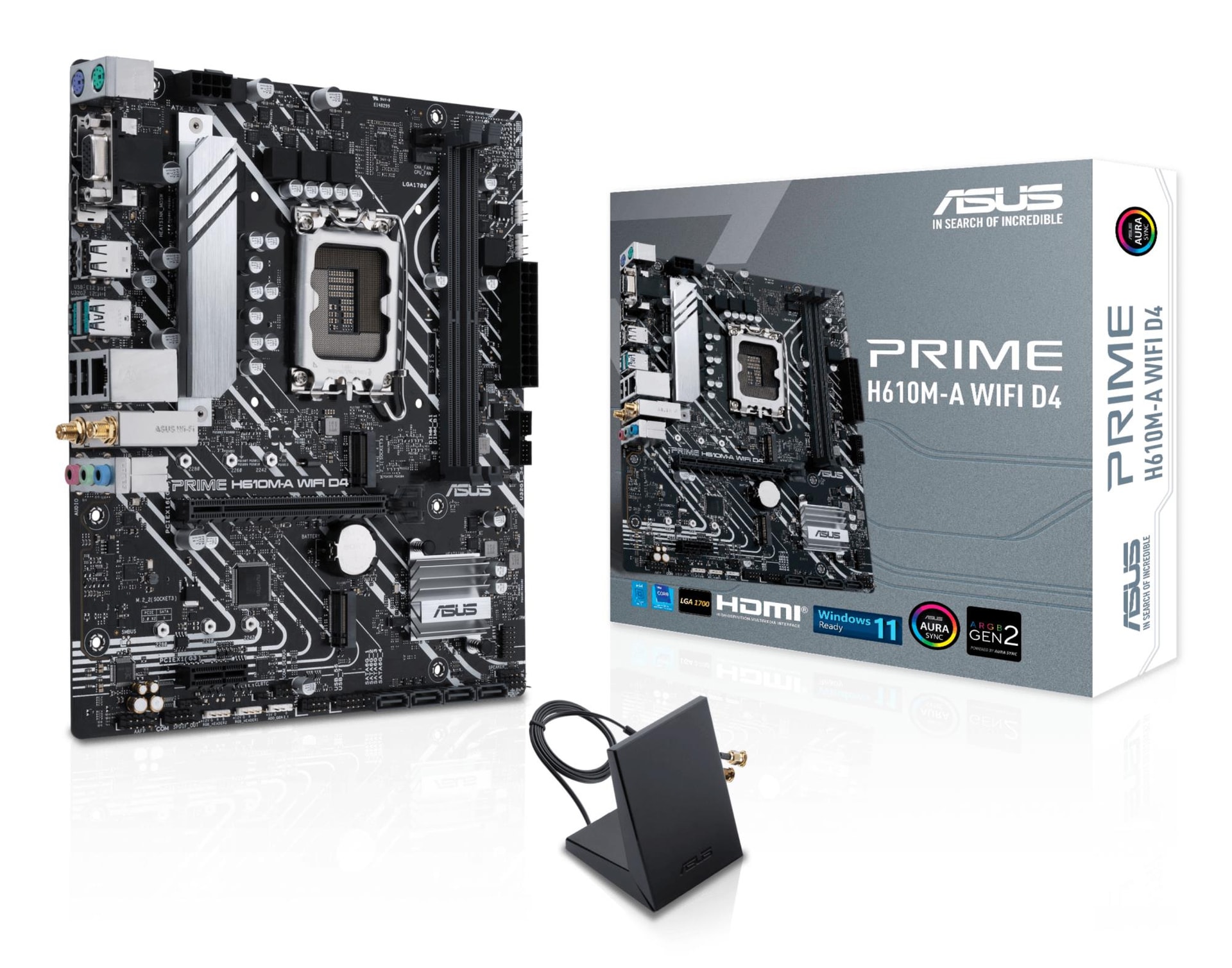 ASUS H610M-AWIFID4 emaplaat Intel LGA1700, DDR4, WiFi, Micro-ATX