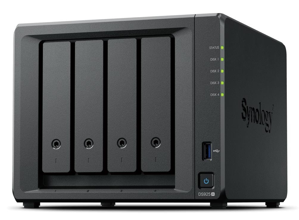 Synology DS925+ 4-salvekoha NAS-server 4GB RAM, 2×2.5GbE