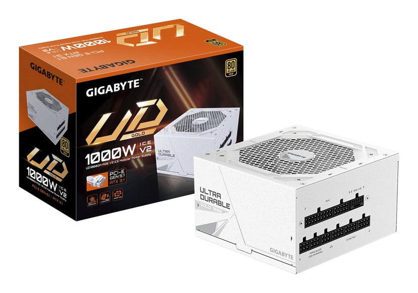 Gigabyte UD1000GM PG5 Ice 1000W ATX 3.1 toiteplokk (80+ Gold)