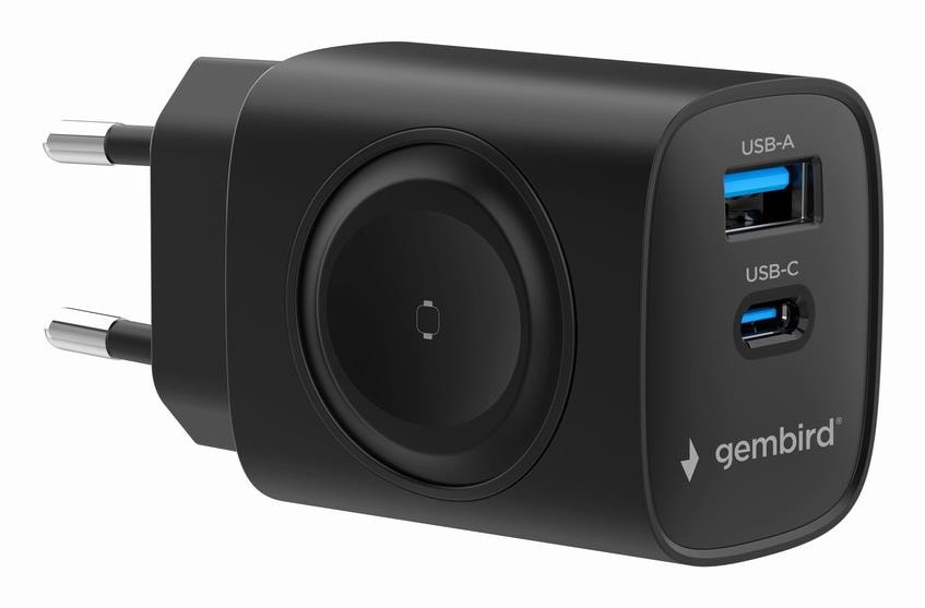 Gembird 2-in-1 USB kiirlaadija 20W, must
