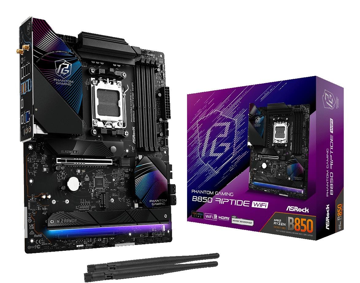 ASRock B850 Riptide WiFi AMD emaплaat AM5 DDR5 ATX
