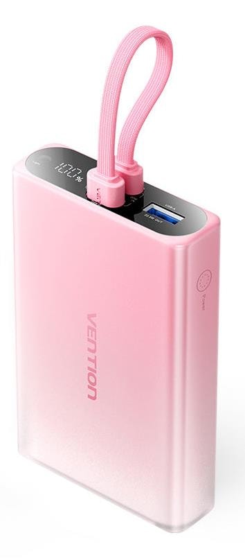 Vention 10000mAh roosa power bank 22.5W kiirlaadimisega