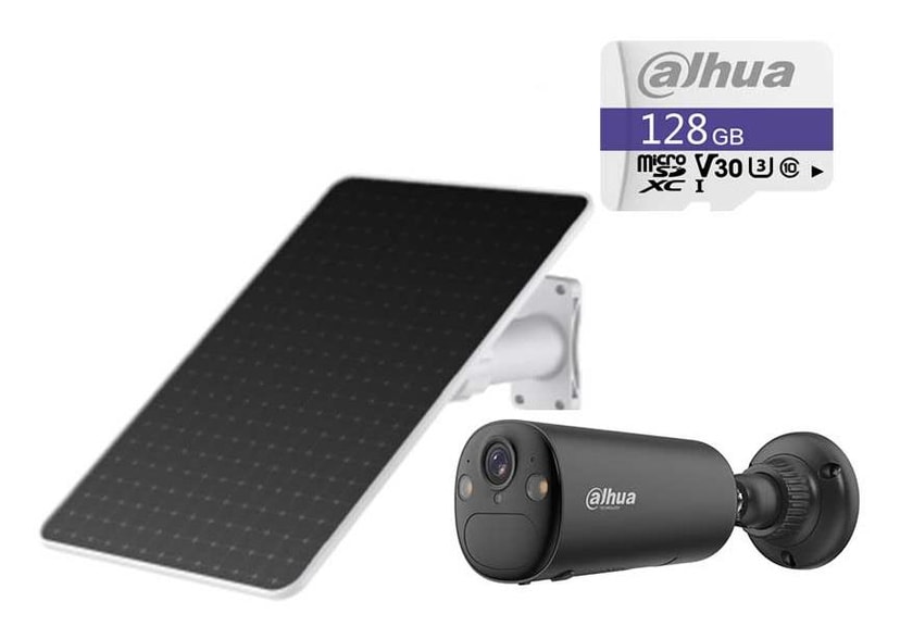 Dahua 4MP 4G Solar Bullet Camera Kit, Outdoor Wireless Security Camera