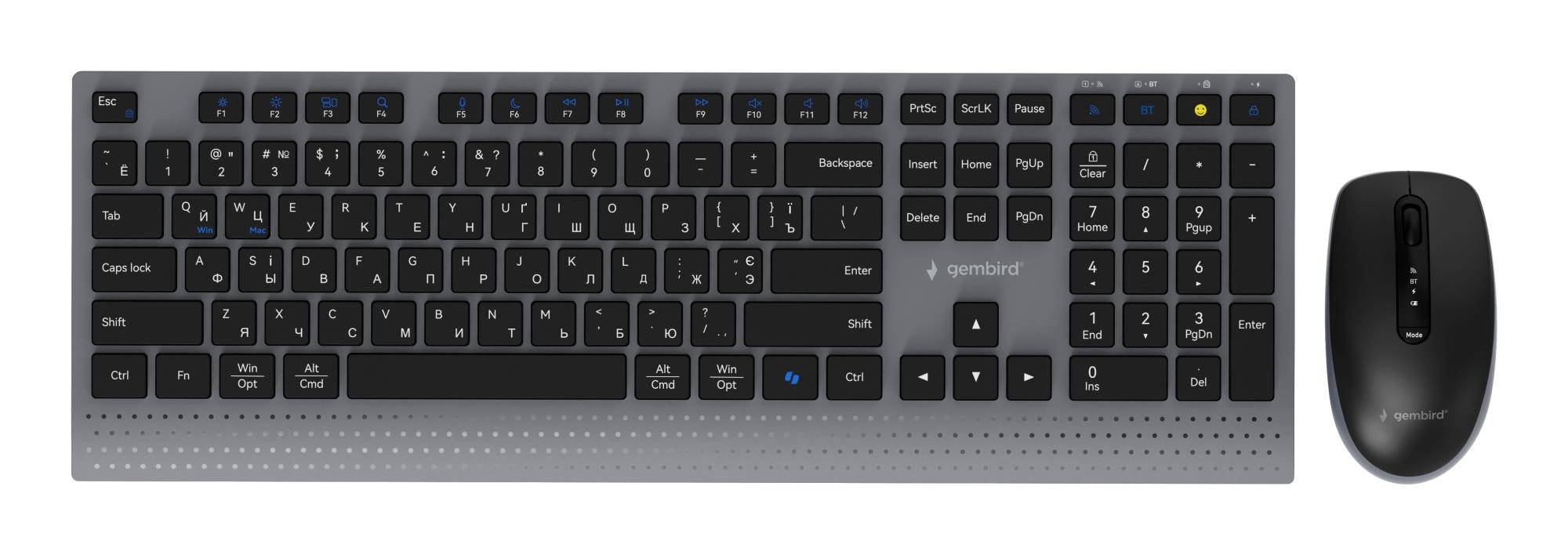 Gembird KBS-WPS-02-CYRL черная беспроводная клавиатура