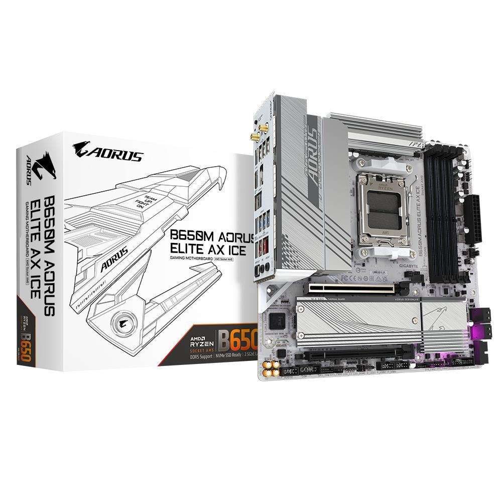 GIGABYTE B650M Elite AX Ice материнская плата AMD Socket AM5
