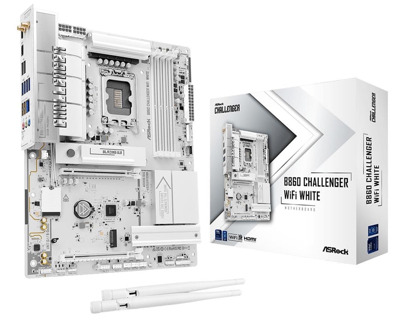 ASRock B860 Challenger WiFi White ATX emaplaat Intel LGA 1851