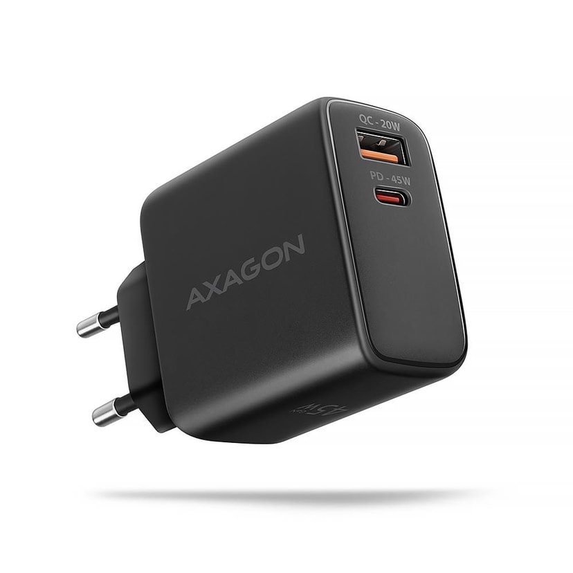 AXAGON ACU-PQ45 GaN seinalaadija 45W (USB-A + USB-C)