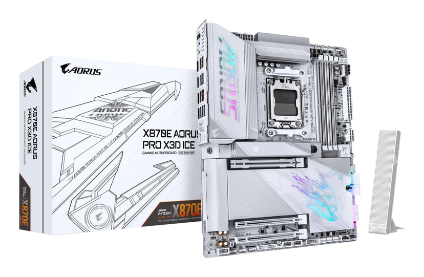 Gigabyte X870E A Pro X Ice AM5 DDR5 Wi-Fi 7 emaplaat