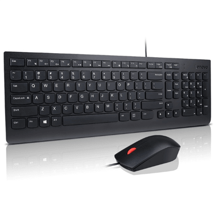 Lenovo Essential klaviatuur ja hiir komplekt, juhtmega, must