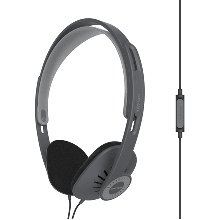 Koss KPH30iK Wired On-Ear Headphones with Mic, Stealth Grey