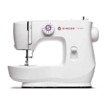 Singer M1605 sewing machine, 6 stitch patterns, 4.6 kg, white