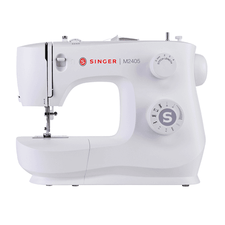 Singer M2405 sewing machine, 11 stitch patterns, LED light, white