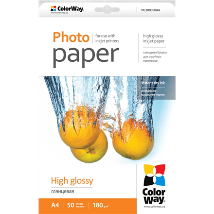 ColorWay High Glossy Photo Paper A4 180g/m²