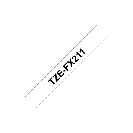 Brother TZe-FX211 6mm must-valge paindlik lind