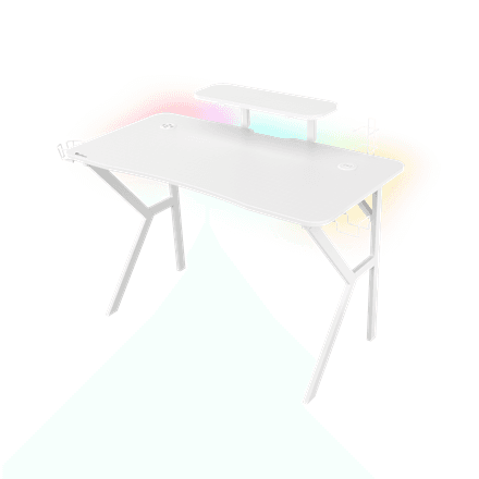 Genesis Holm 320 RGB White Gaming Desk with USB Hub
