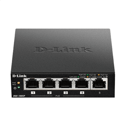 D-Link DGS-1005P 5-Port Gigabit Ethernet PoE Switch