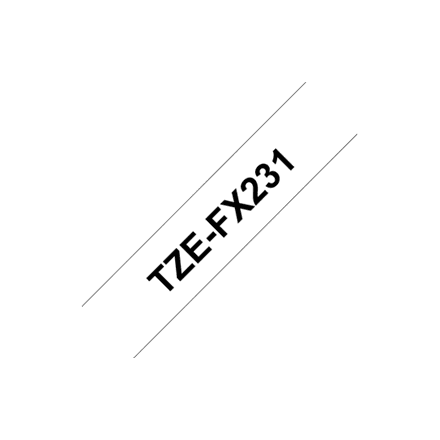 Brother TZe-FX231 12mm must-valge paindlik lindi