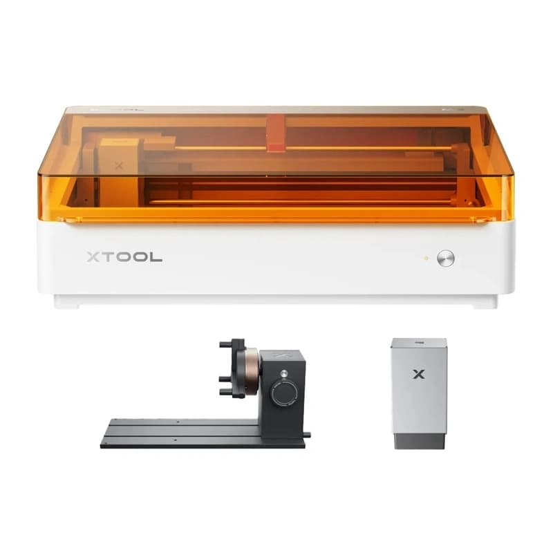 xTool M2 Deluxe 10 W laser engraver, CMYK print module, RA3 Lite rotary