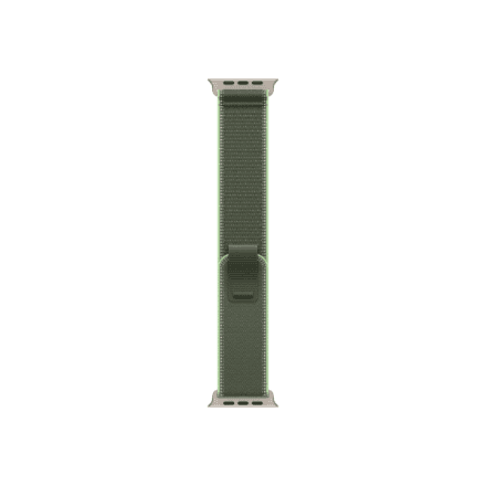 Apple Watch 49mm Green Trail Loop nylon strap, S/M (natural titanium)
