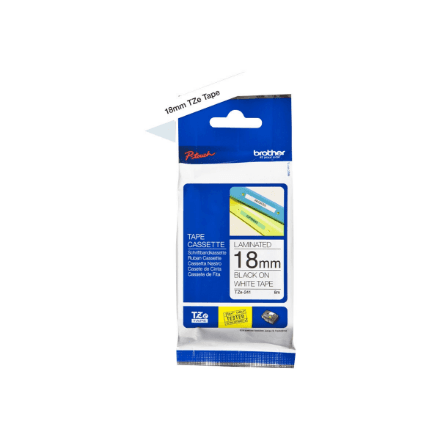 Brother TZ-241 lindi 18mm must-valge TZe