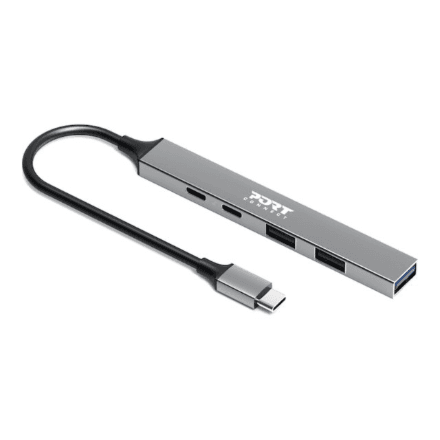 PORT Connect USB-C Hub, 4 USB Ports and 100 W Power